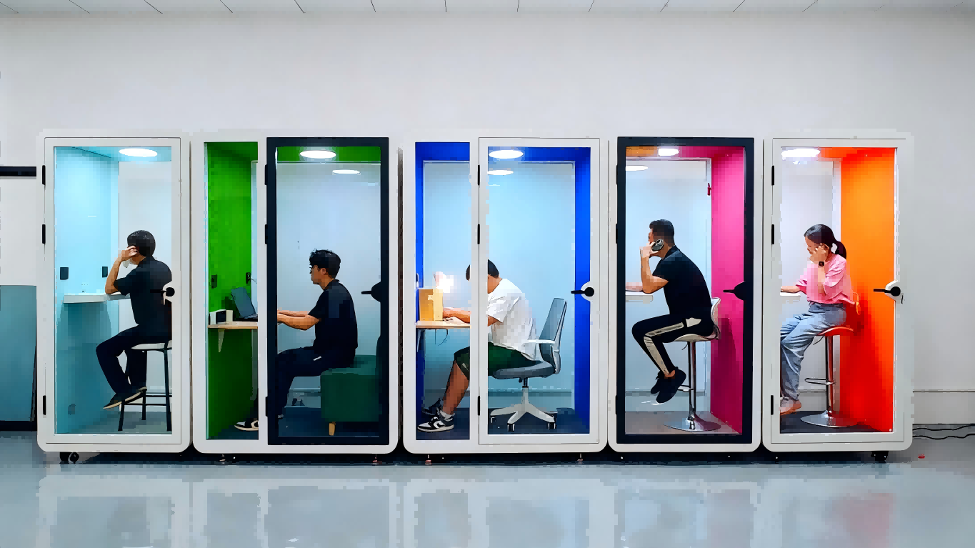 Innovadora cabina telefónica acústica insonorizada para oficinas y hoteles 105*100*230cm Iluminación LED incluida