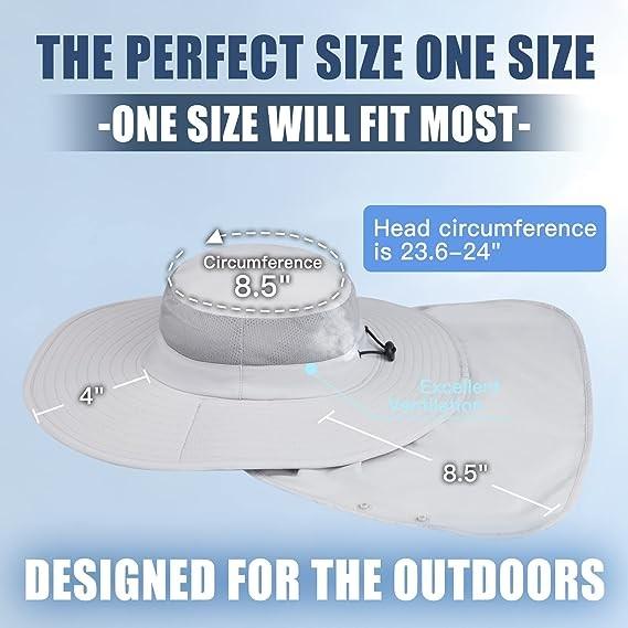 Wide Brim Bucket Hat Foldable Boonie Hat for Fishing Hiking Garden Safari Beach Breathable for Fishing, Hiking, Camping