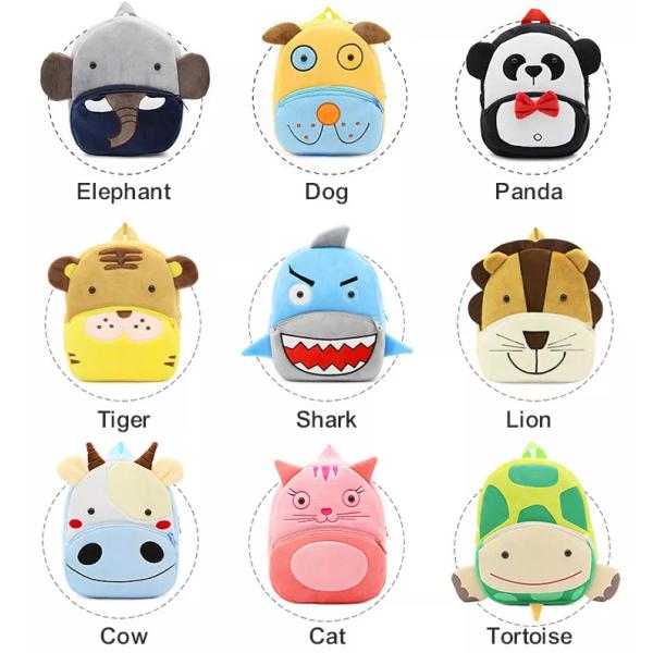Рюкзак плюша полиэстера мультфильма животный, универсальная милая сумка школы