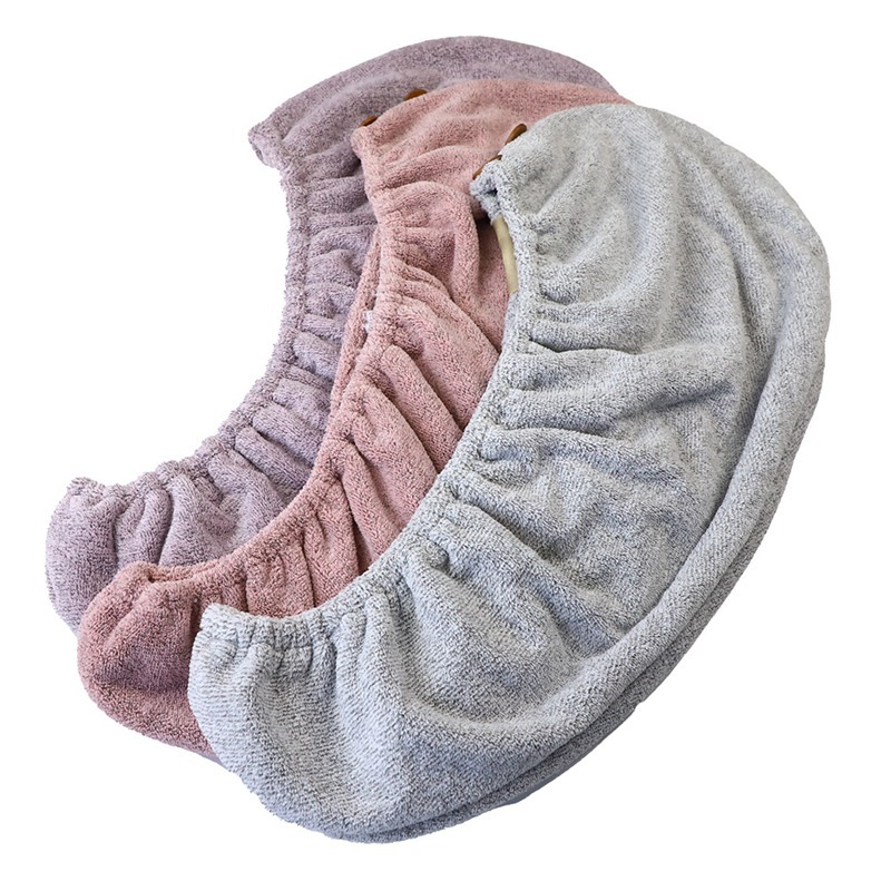 Elastic Edge Bamboo Charcoal Fiber Hair Towel 350gsm Super Water Absorbent