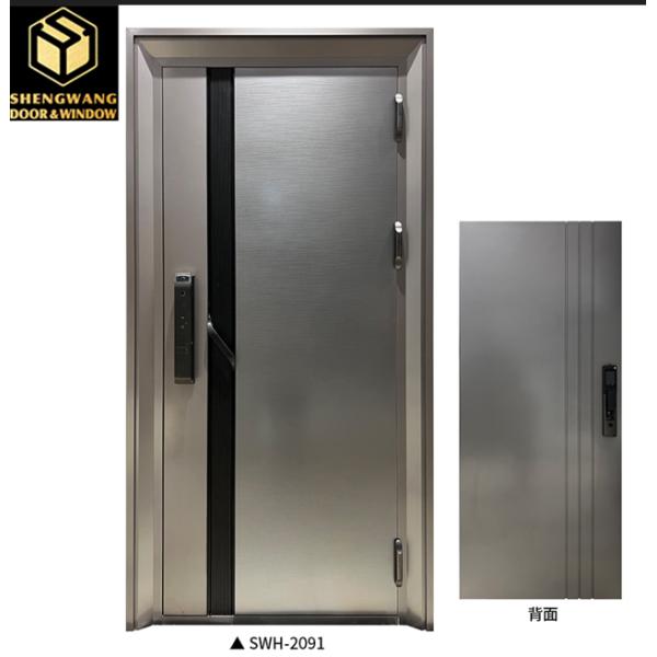 Puerta de seguridad para apartamento con puerta de madera de aluminio, entrada insonorizada para el mercado