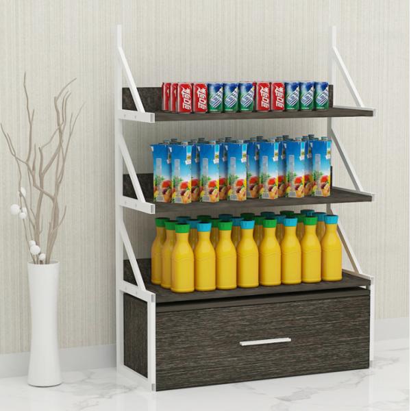 High Density Wooden Retail Shoe Rack Display 4 Layers Anti Crack For Large Shopping Mall