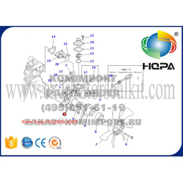 3D84 4D84 Excavator Hydraulic Parts / Komatsu Engine Water Pump YM129001-42003