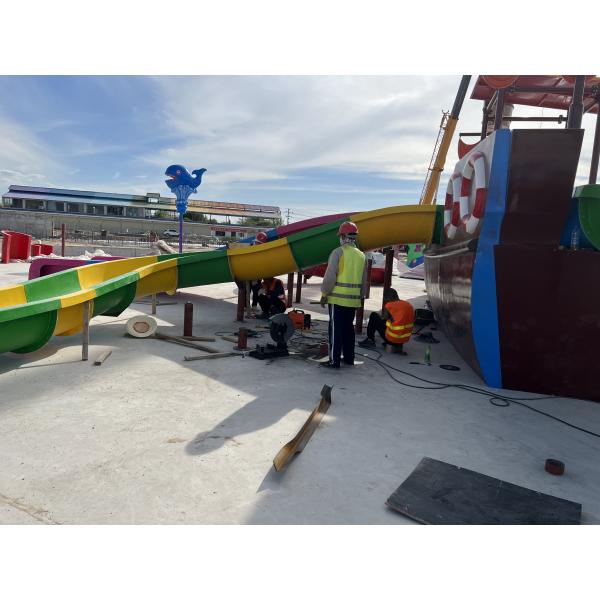 Large Holiday Resort Fiberglass Pirate Ship boat with slide