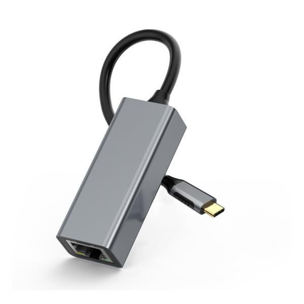 Aluminum Housing USB C Lan Adapter Anti Slip USB C To Gigabit Adapter