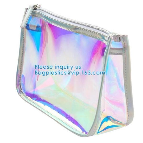 Travel Pouch, Manufacture Clear PVC Zipper Puller Cosmetic Bag,Holographic Travel Pouch Cosmetic Bag Envelope Clutch Bag
