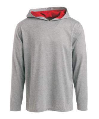 Planície cinzenta camisas encapuçados tecidas da luva Spandex5% longa de Polyester95%