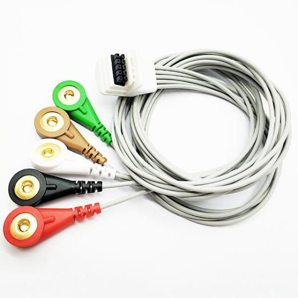 Cabo de Mortara HT3 TPU Holter Ecg, 5 monitor médico do Pin Holter das ligações 10