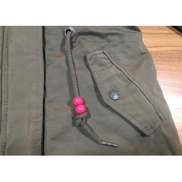 Parka Olive Green Hoodie Jacket Detachable Fur Lining Warm Womens Coats