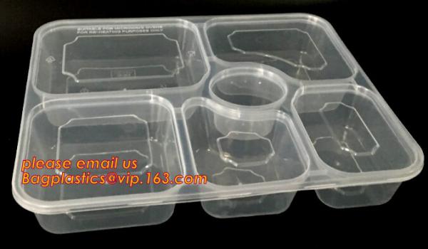 Restaurant Take Away Bento Boxes, Division Food Prep Disposable, Portion Compartment, Lunch box Containers