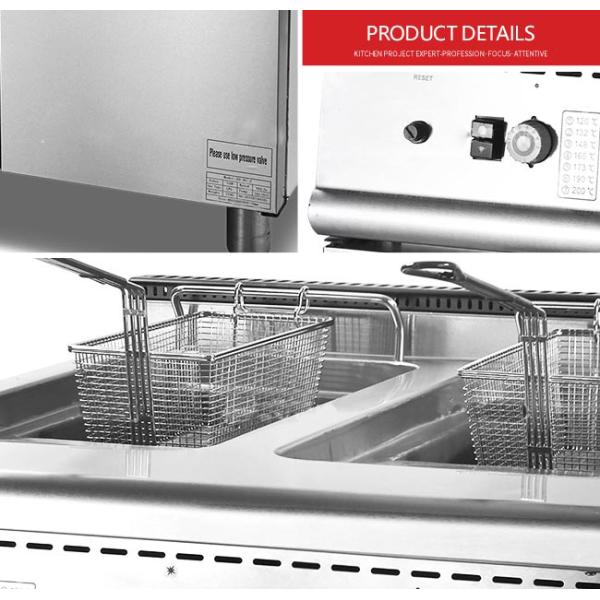 105kg 800mm Commercial Gas Fryer With Cabinet