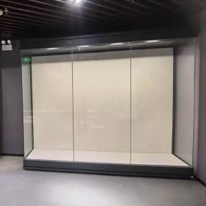 Substantial Wall Vitrine with Power Doors On-wall Or Built-in Design for Museum Control
