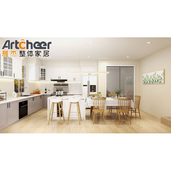 Eco-Friendly L Shape Kitchen Cabinet with 5 Year Warranty and Scandinavian Design