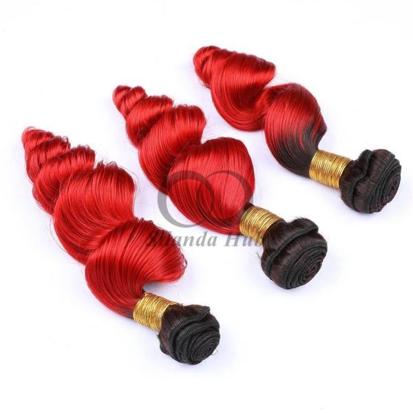 #T1B/Red Loose Wave Remy Human Hair Bundles Sew In Weave Bundles Brazilian Bundle Deals
