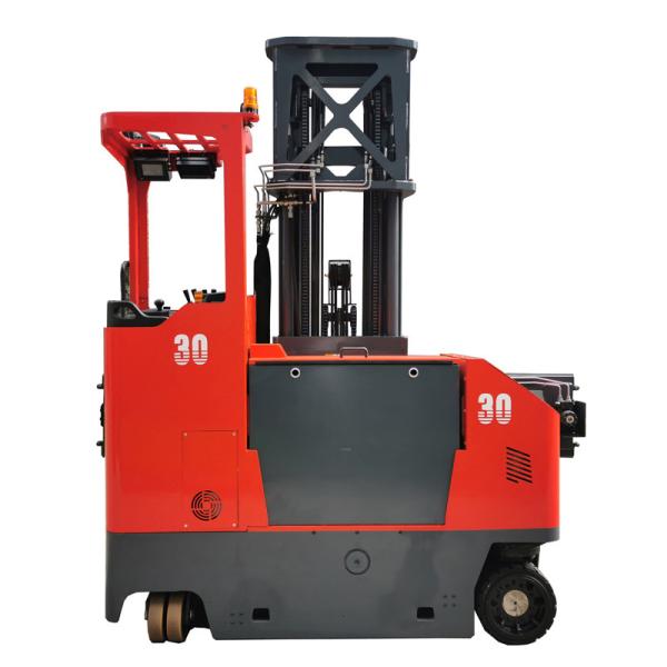 stand-on 4 way 3000kg electric reach forklift truck four directional sideloader for long Materials