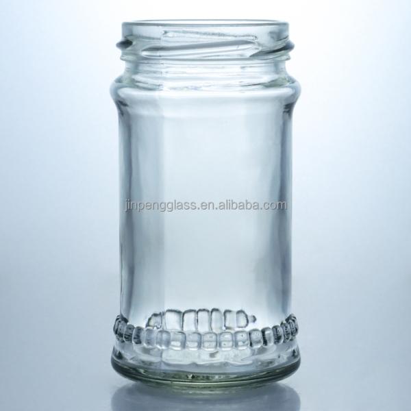 Металлическая крышка медный варенье круглый пищевой стеклянный банка с индивидуальным прямым краем прозрачного стекла