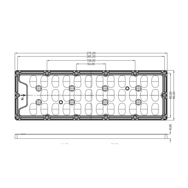 274x92mm 5050 LED Street Light Lens 70W Optical Grade PC Material