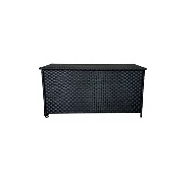 Garden Storage Box with Lid (124x14x59cm) Wicker Chest for Home Organization