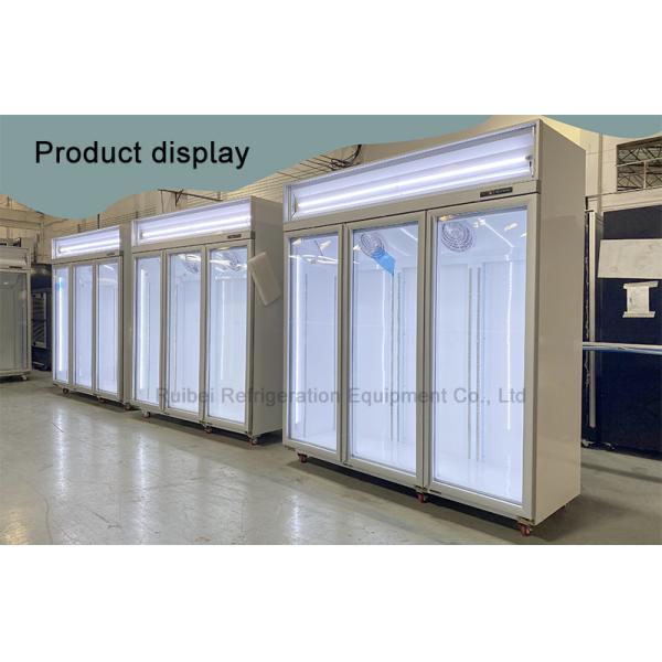 Commercial 4 Glass Doors Beverage Display Fridge With Digital Temperature Controller