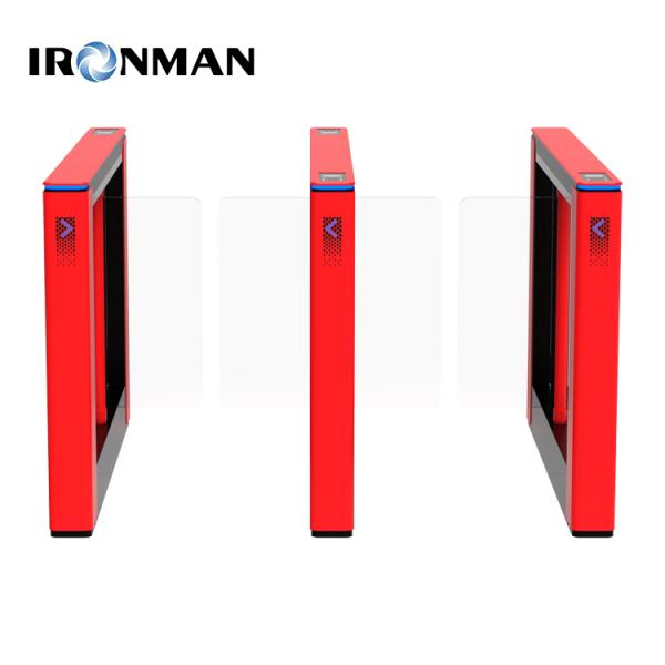 Red Leaf Swing Barrier Gate Turnstile Made Of Aluminum Alloy For Hotel Government Building
