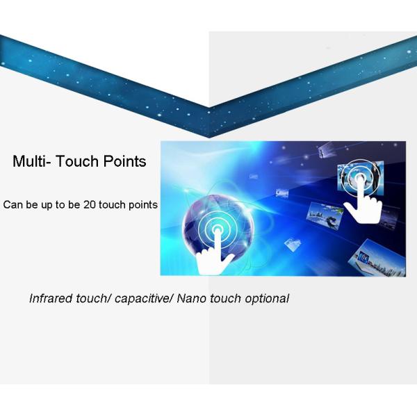 1080P 55 Inch Big Size WIFI Floor Stand Honrizontal Multi Touch Screen Information Kiosk All In One Computer
