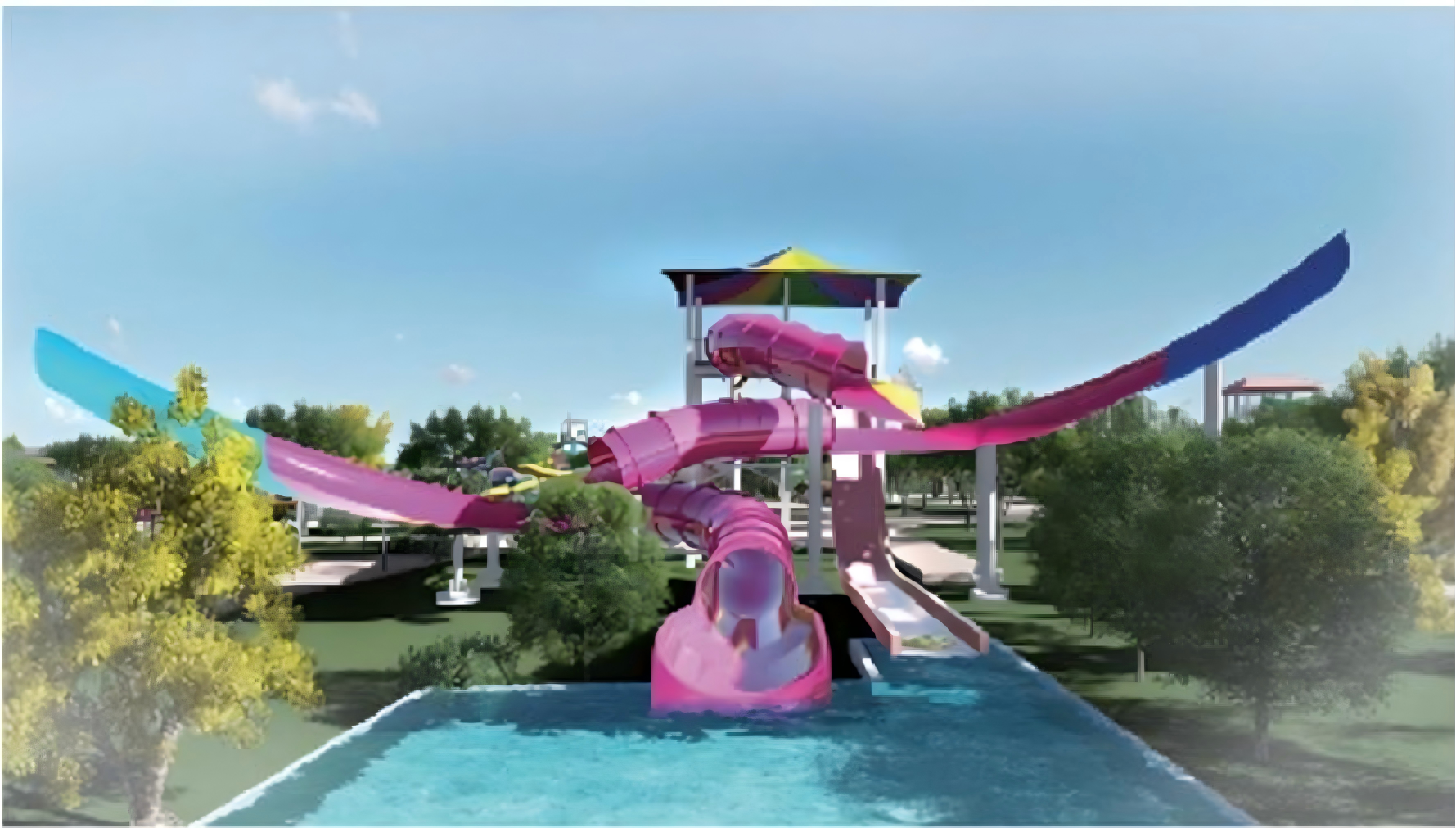 Angel'S Eyes Shape Water Park Slide Wear Resistant 12-18m Height