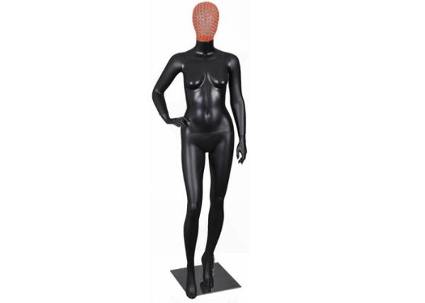 Black Female Fiberglass Clothing Dummy Mannequin Full Body With Rose Iron Wire Head