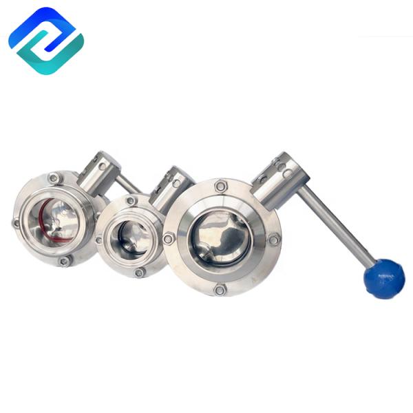 Food Grade Tri Clamp SS Butterfly Valve SMS Silicone EPDM Dn10 Rjt