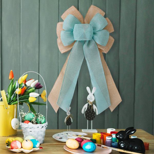 Agregue un toque de color a su envoltura de regalo con MSD 2024 de Pascua de doble color Arcos de burlap