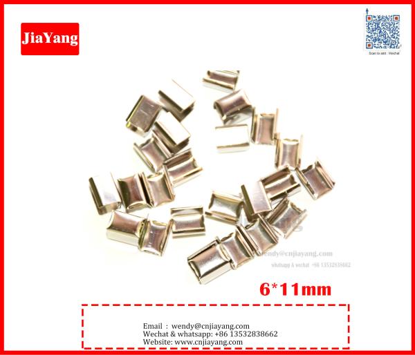 Jiayang  6X11 iron cheap metal crimps for lanyard for  sale