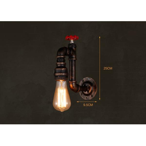 Retro Water Pipe Wall Light Edison Bulb Old Rusty Decoration Light Bulb Wall Lights