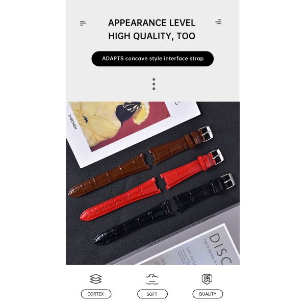 Bamboo-textured Genuine Leather Strap