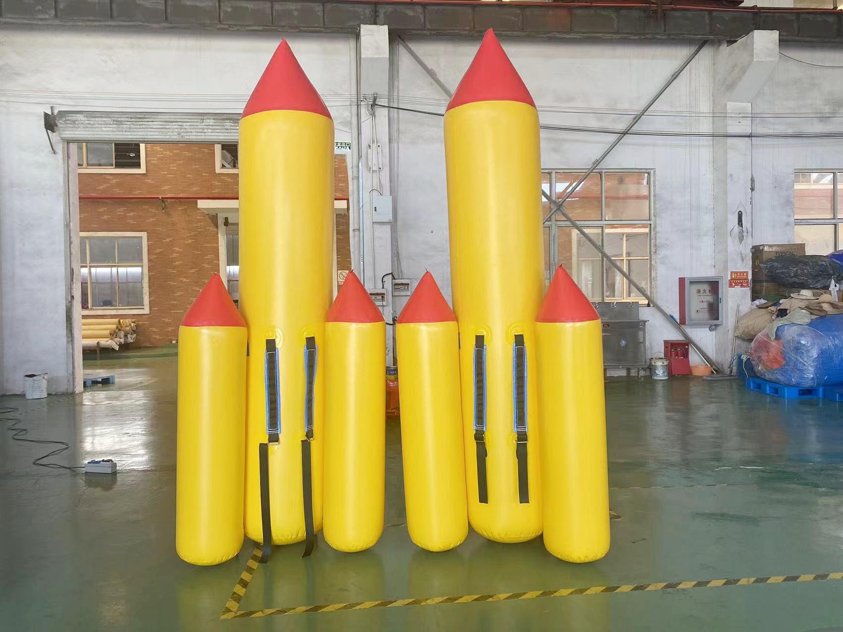 Inflatable Rocket Model Outdoor Sports Games Team Building Activities Competition Commercial Inflatable Challenge Playground