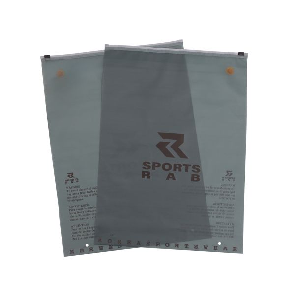 Customized Logo Printed Sliding Transparent Zipper Hat Shirtpackaging Bags Biodegradable Black Frosted Zipper T-Shirt Bag