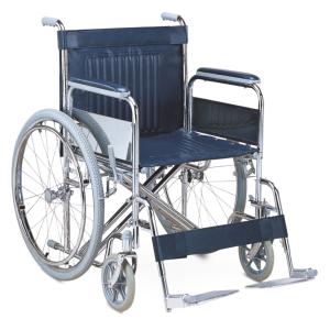 XL Size 20'' Seat WidthFolding Steel Wheelchair With Detachable Armrest