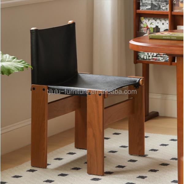 Italian Classic Luxury Modern Oil Wax Leather Wood Dining Chair for Living Room Furniture within Mail Packing N