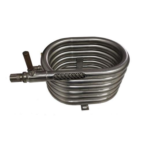 2.09m3/H Stainless Steel Coil Coaxial Heat Exchanger Freezing Prevention