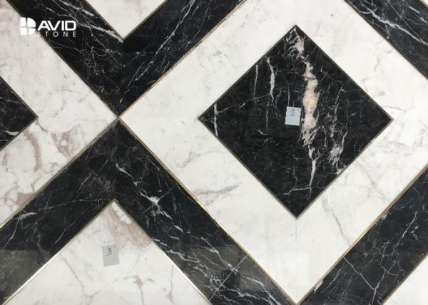 Modern Marble Tile Patterns Waterjet Medallions For Flooring / Wall Decoration