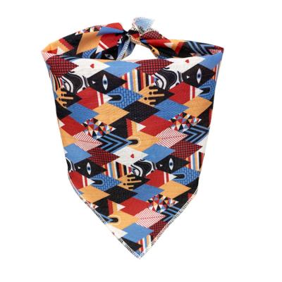 Custom Printed S M Size Plaid Dog Bandanas Wearable For All Seasons