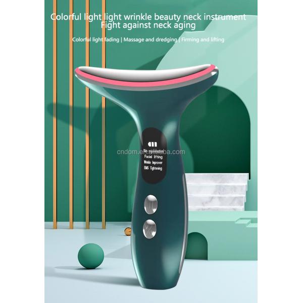 EMS Heated Vibration Neck Face Lifting Beauty Device for Face Neck Wrinkle Removal