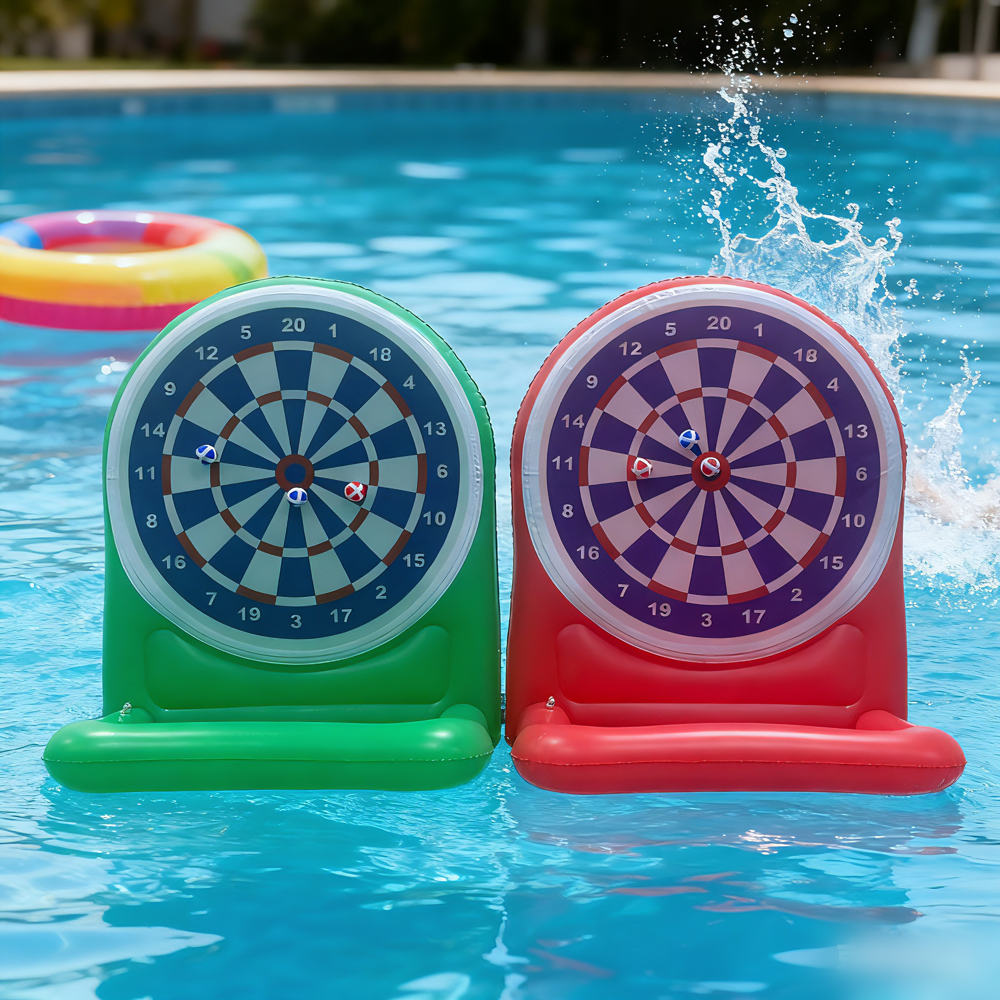 Red and green best-selling PVC inflatable water target for children's throwing