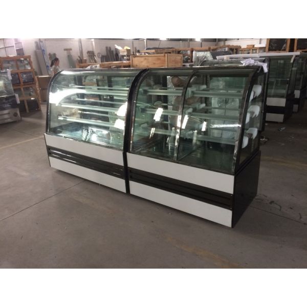 Double-Temperature Cake Showcase Fridge Display Case Bakery Cooling Cakes Glass Showcase
