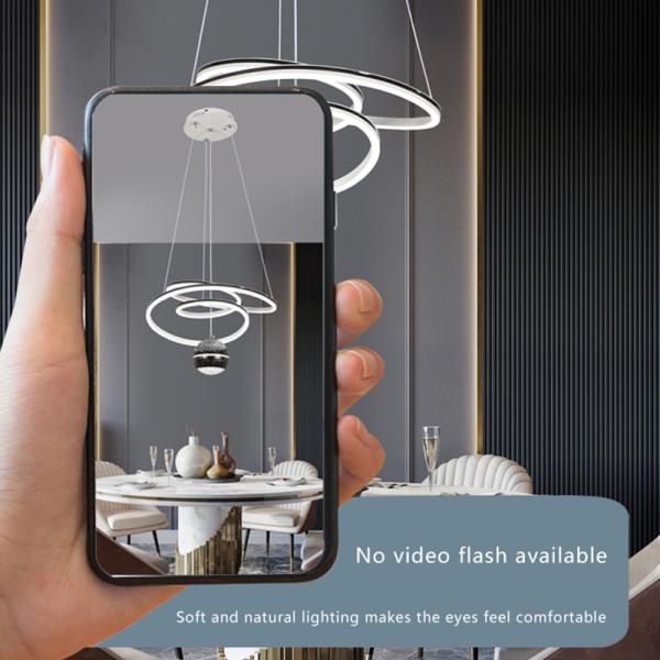 Factory Luxury Lustre Tri-Color Dimmable Remote Chandelier Pendant Lighting Fixture for Dining Room 2025