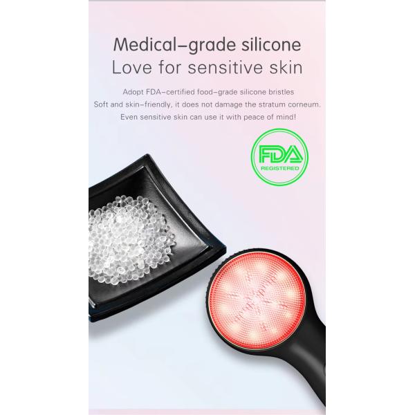 Phototherapy Silicone Sonic Vibrating Face Cleansing Brush For Skin Rejuvenation
