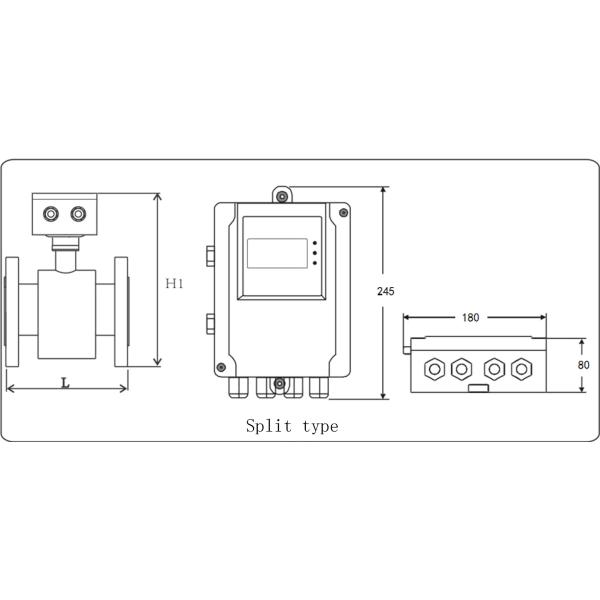 316L Electrode Thermal Mass Flow Meter , Flange Port 3-20mm Magnetic Flow Meter