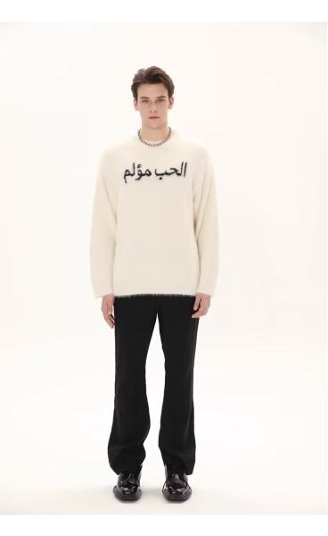 Free Knitwear Sweater Men Pullover Closure for Warmth and Durability Free Shipping New American Letter Design Sweater