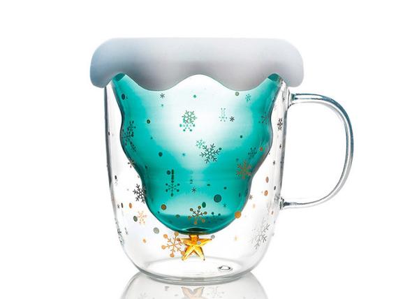 Estrela da árvore de Natal que deseja a alta temperatura de vidro criativa do copo do presente da caneca