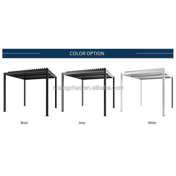 крыши перголы 4x4m газебо регулируемой ручной Louvered водоустойчивой алюминиевое