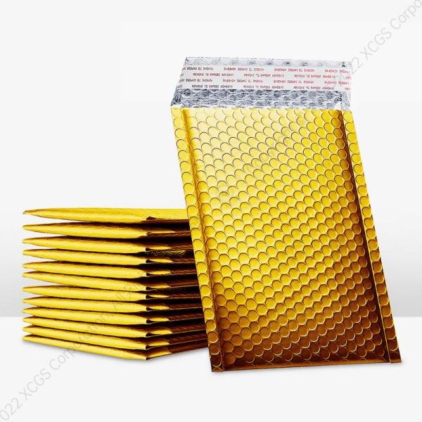 Heatproof Gold Bubble Mailer Poly Bags Self Seal Shock Resistant