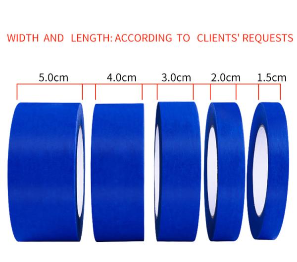 Single Sided Blue Crepe Paper Tape with Rubber Adhesive for Masking